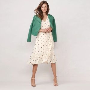 LC Lauren Conrad Puff Sleeve Midi Wrap Dress